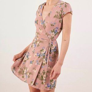 Reformation Dawn floral wrap dress Size Small